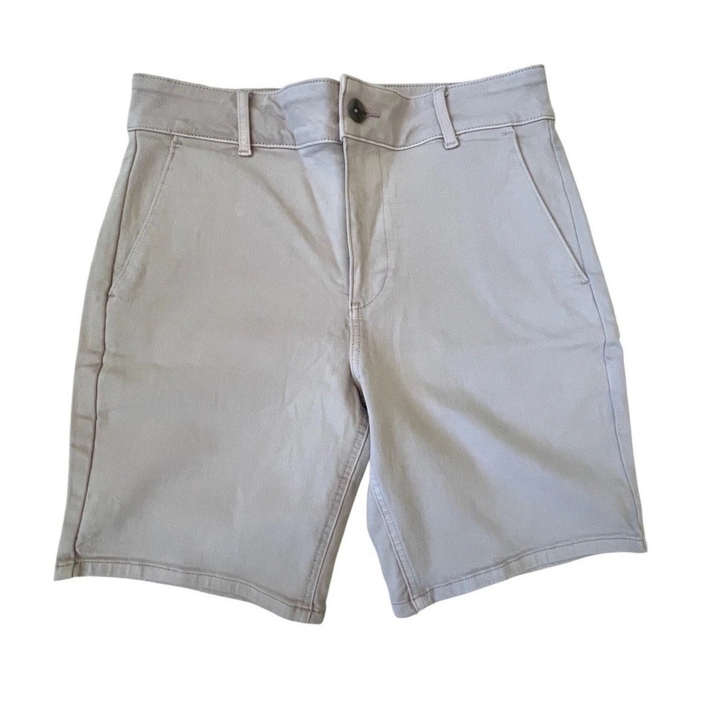 Paige Mens Chino Shorts Size 31 Light Grey Lavender Flat Front Casual Summer